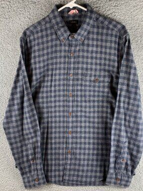 Crew Button Down Shirt Men’s XL Blue Plaid Flannel Long Sleeve